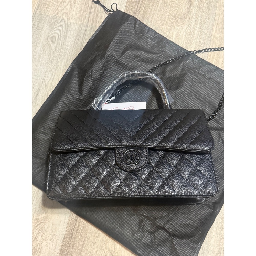 Marilyn Monroe Black Quilted Chevron Flap Handbag Shoulder Chain Bag‎ NEW